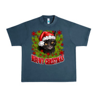 Midnight Navy meowy christmas Urban Heavy Tee - CowhideDigitalArt