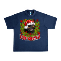Navy meowy christmas Urban Heavy Tee - CowhideDigitalArt