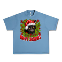 Pebble Blue meowy christmas Urban Heavy Tee - CowhideDigitalArt