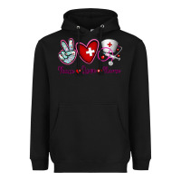 Black Peace Love Nurse Heavyweight Hoodie - RanaPortraitStore