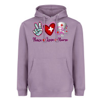 Lavender Peace Love Nurse Heavyweight Hoodie - RanaPortraitStore