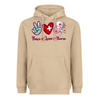 Mushroom Peace Love Nurse Heavyweight Hoodie - RanaPortraitStore