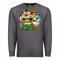 Charcoal Heather Minnesota State Map Premium Sweatshirt - RanaPortraitStore