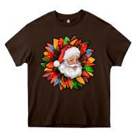Chocolate Brown santa claus with sunflower christmas bbs Heavy Core Tee - BundleAndBundleShop
