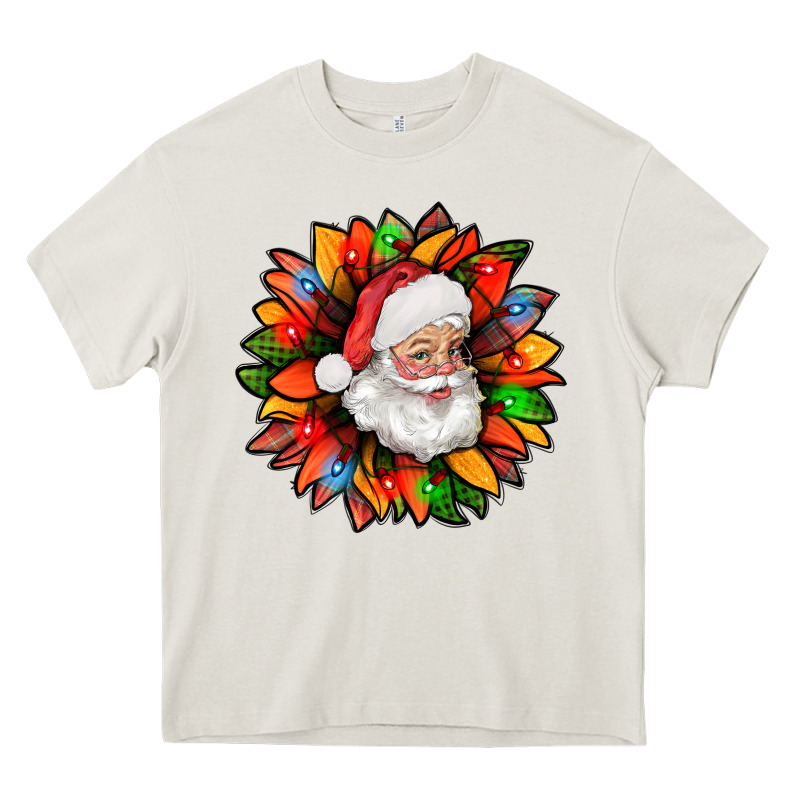 Santa Claus With Sunflower Christmas Bbs Heavy Core Tee by BundleAndBundleShop | Teevron