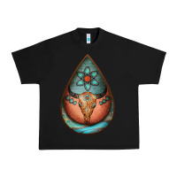 Black teardrop tooled leather bullskull earrings Urban Heavy Tee - Jasminsmagicworld
