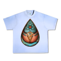 Grape Ice teardrop tooled leather bullskull earrings Urban Heavy Tee - Jasminsmagicworld