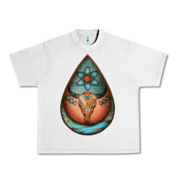 Lunar Rock teardrop tooled leather bullskull earrings Urban Heavy Tee - Jasminsmagicworld