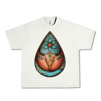 Pistachio teardrop tooled leather bullskull earrings Urban Heavy Tee - Jasminsmagicworld