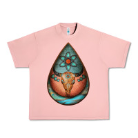 Salmon teardrop tooled leather bullskull earrings Urban Heavy Tee - Jasminsmagicworld