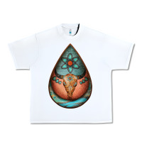 White teardrop tooled leather bullskull earrings Urban Heavy Tee - Jasminsmagicworld