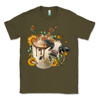 Army Green Black And White Cow Coffee cup Classic Tee - FaDigitalArtStudio
