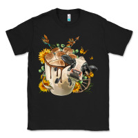 Black Black And White Cow Coffee cup Classic Tee - FaDigitalArtStudio