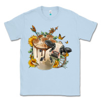 Dusty Blue Black And White Cow Coffee cup Classic Tee - FaDigitalArtStudio
