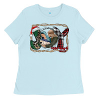 Baby Blue joy Christmas Ladies Tee - CowhideDigitalArt