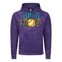 Cloud Purple western leopard  sunflowers glitter mom softball Vintage Hoodie - Artiststas