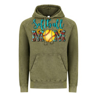 Vintage Olive western leopard  sunflowers glitter mom softball Vintage Hoodie - Artiststas