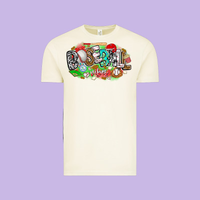 Baseball Vibes Vintage Tee Designed By Cowhidedigitalart