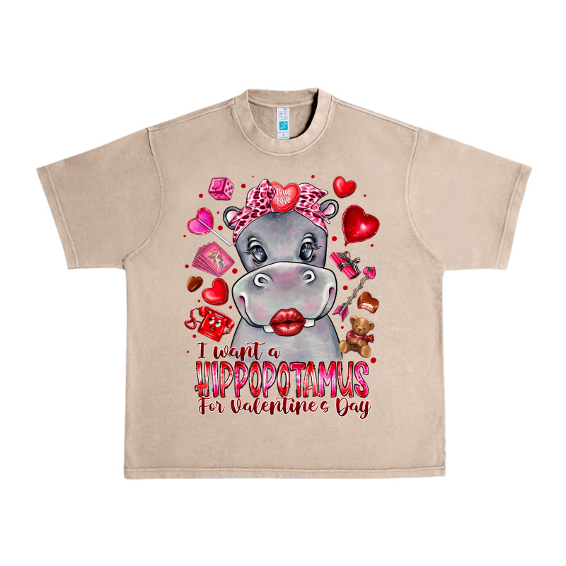 I Want Hippopotamus For Valentines Day Urban Heavy Tee by CowhideDigitalArt | Teevron