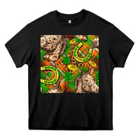 Black St. Patrick's Day Horse With Horseshoes Seamless Heavy Core Tee - FaDigitalArtStudio