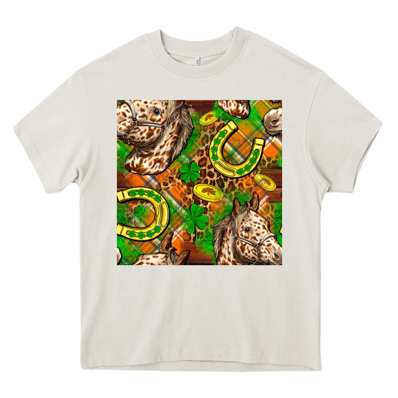 St. Patrick's Day Horse With Horseshoes Seamless Heavy Core Tee by FaDigitalArtStudio | Teevron