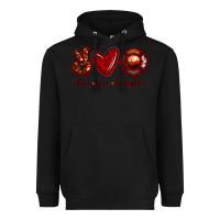 Black Peace Love Firefighter Heavyweight Hoodie - RanaPortraitStore