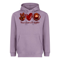 Lavender Peace Love Firefighter Heavyweight Hoodie - RanaPortraitStore
