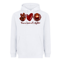 White Peace Love Firefighter Heavyweight Hoodie - RanaPortraitStore