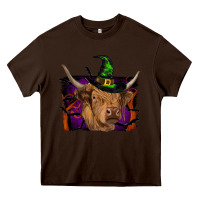 Chocolate Brown highland cow halloween Heavy Core Tee - RanaPortraitStore