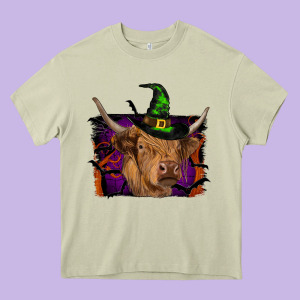 Highland Cow Halloween Heavy Core Tee Designed By Ranaportraitstore