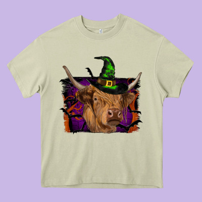 Highland Cow Halloween Heavy Core Tee Designed By Ranaportraitstore