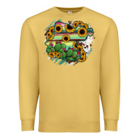Antique Gold Guanajuato sunflower serape map Premium Sweatshirt - RanaPortraitStore