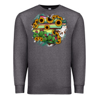 Charcoal Heather Guanajuato sunflower serape map Premium Sweatshirt - RanaPortraitStore