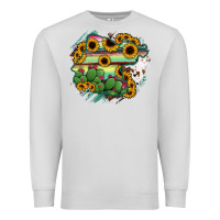 Dove Grey Guanajuato sunflower serape map Premium Sweatshirt - RanaPortraitStore