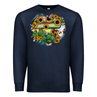 Navy Guanajuato sunflower serape map Premium Sweatshirt - RanaPortraitStore