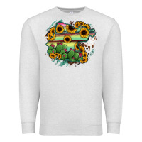 Oatmeal Heather Guanajuato sunflower serape map Premium Sweatshirt - RanaPortraitStore
