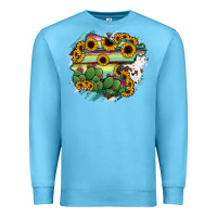 Ocean Blue Guanajuato sunflower serape map Premium Sweatshirt - RanaPortraitStore