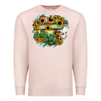 Pale Pink Guanajuato sunflower serape map Premium Sweatshirt - RanaPortraitStore