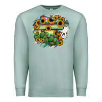 Seafoam Guanajuato sunflower serape map Premium Sweatshirt - RanaPortraitStore