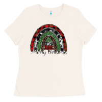 Bone Merry Christmas rainbow Ladies Tee - CowhideDigitalArt