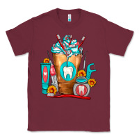 Burgundy Dentist Cold Drink Frappe Classic Tee - FaDigitalArtStudio