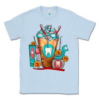 Dusty Blue Dentist Cold Drink Frappe Classic Tee - FaDigitalArtStudio