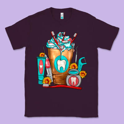 Dentist Cold Drink Frappe Classic Tee Designed By Fadigitalartstudio