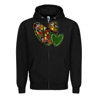 Black christmas heart Zipper Hoodie - RanaPortraitStore