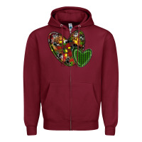 Burgundy christmas heart Zipper Hoodie - RanaPortraitStore