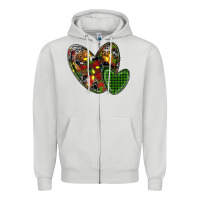 Dove Grey christmas heart Zipper Hoodie - RanaPortraitStore