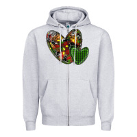 Heather Grey christmas heart Zipper Hoodie - RanaPortraitStore