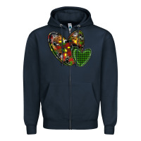 Navy christmas heart Zipper Hoodie - RanaPortraitStore