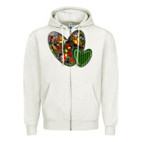 Oatmeal Heather christmas heart Zipper Hoodie - RanaPortraitStore