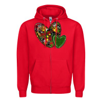 Red christmas heart Zipper Hoodie - RanaPortraitStore